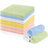 ALIIP Bamboo Face Towels, 10 Reusable Makeup Remover Towels | Face Towel for Facial Cleansing, Soft and Natural Bamboo Fibre,