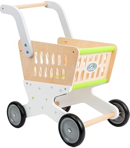 Bambina Anno Carrello Della Spesa Giocattolo In Legno Per