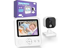 OBVHNUA Babyphone z kamerą 2,8 cala, monitorem dla niemowląt 720P HD, 2000 mAh, monitoringiem wideo, ekranem IPS, USB-C, zoomem 2,4 GHz, noktowizorem, komunikacją VOX