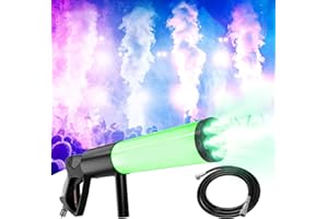 MYTUEETP Pistolet à Fumée CO2, Machine à Fumée pour Soiree, 6 LED RGB Beads, pour Bar, Soirée, Spectacle Musical, Halloween, Noël