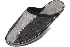 BeComfy Pantofole in Feltro da Uomo Suola in Feltro Molto Leggero Grigio Nero 40 41 42 43 44 45 46 EU