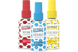 Lu-Mist Toilet Bowl Spray (Pack of 3) 3 x 60ml (Citrus Fresh, Rose Bowl, Coastal Breeze)