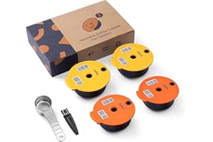 HAILASRE Capsule de café 4 pièces (60 ml/180 m/200 ml/220 ml) Capsule de café rechargeable pour Tassimo Capsule de café réutilisable Filtre à café pour Tassimo (A)