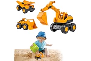 BAISHUWU Giocattolo Escavatore per Bambini, Escavatore Giocattolo da Spiaggia Auto, Mini Escavatore, Veicoli da Costruzione Sandpit, Escavatore Giocattolo di Sabbia, Giocattolo Educativo per 3 4 5 6 Anni (A)