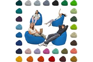 GLÜCKBEAN Sitzsack XXL – Beanbag für Kinder & Erwachsene – In & Outdoor geeignet – Wasserabweisend & pflegeleicht – Gefüllt mit hochwertigen EPS-Perlen – Ideal zum Gaming & Entspannen (Königsblau, XL)