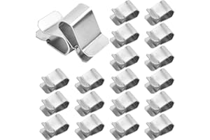EHUIHUAN 25 Pezzi Clip a U in Acciaio Inox, Clip in Metallo, Clip a U in Argento, Clip a Molla in Acciaio Inox, Clip di Fissaggio 21.4mm X 12mm