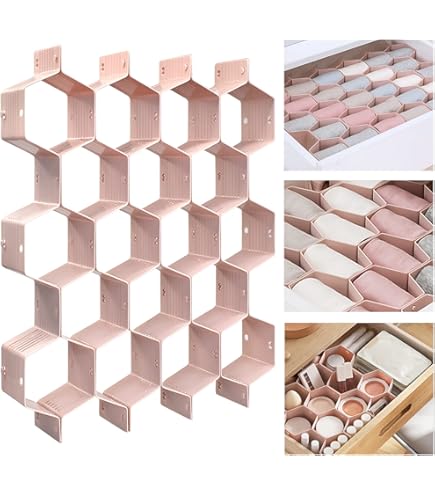 ROUFA Organizer per cassetti a nido d'ape, per biancheria intima, separatore per cassetti, per donne e uomini, organizer per cassetti, per cinture, cravatte, vestiti, trucco, forniture per ufficio (2