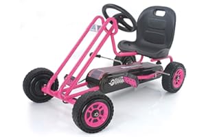 hauck Lightning Go-Kart – Véhicule pour Enfant avec Profil en Caoutchouc, Frein à Main pour Les Deux Roues arrière, siège Coquille réglable à 3 Positions, Rose
