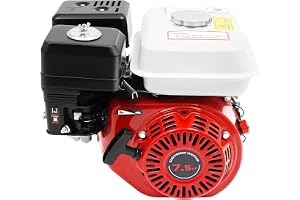 7,5 hk, 4-takts bensinmotor, stående motor, drivmotor, kartmotor med 20 mm Ø axel, oljebristsäkring, industrimotor, luftkylning motor, lättstartsmotor 212 cc cylindervolym, 3 600 rpm