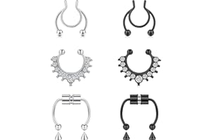 LAURITAMI Fake Nose Rings Faux Septum Peircing Non Pierced Clip On Nose Earrings Hoops Jewelry Stainless Steel 20G 18G 16G