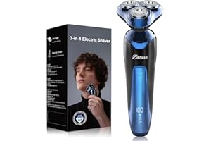Rasierer Herren Elektrisch, Bazivve 3D Elektrischer Rasierer, 2024 Upgraded 3-in-1 Rasur Barttrimmer, IPX7 Nass & Trocken Rasierer LED 120mins Laufzeit, Reiseschloss