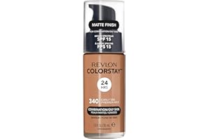 Revlon Colorstay Liquid Foundation Makeup for Combination/Oily Skin SPF 15, Longwear Medium-Full Coverage with Matte Finish, Early Tan (340), 30 ml