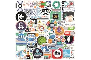 DIWSO 50 Pezzi di Adesivi di Programmatori per Computer Portatile, Skateboard, Bottiglia d'acqua, Bicicletta, Album di Ritagli, Computer, Adesivi Impermeabili per Adolescenti, Bambini