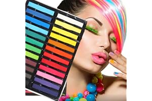 CHSEEO 24 colori gessetti per capelli per ragazze, capelli scuri, lavabili, colori temporanei per carnevale, Natale, Halloween, compleanni, feste, 18 compleanni, ragazze