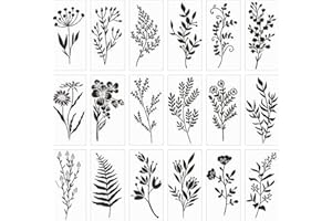 FDKJOK 18Pcs Drawing Painting Stencils Set, Painting Stencil for Crafts Reusable Painting Template Stencils, Drawing Stencils for DIY Art Crafts Scrapbook Notebook Window Wall Decor(A Patterns)