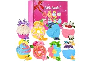 Bath Bombs,Lanwexy 8 Large Bath Bombs Set for Women.Organic Natural Handmade Aroma Pure Essential Oil Bubble Bath Balls.Fragrant Spa to Moisturize Dry Skin.Birthday, Mothers Day Present