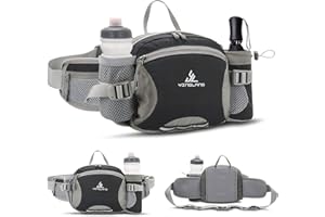 Acemall Sac Banane Poids Léger avec Porte-Bouteille, Nylon Sac Banane de Randonnée Homme Femme, Sacoche Banane de Sport Sac à Bandoulière pour Le Cyclisme en Plein air Promenade de Chien Filles