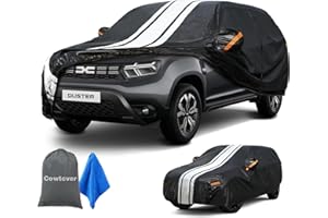 Cowtcver Housse de Voiture Extérieur pour 2010-2024 Renault Duster, Bâche Voiture Étanche Respirante Contre Pluie Soleil Poussière, Housse de Protection Voiture avec Zip et Doublure en Coton.