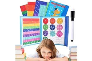 BAOPINLADY Magnetic Fraction Educational Puzzle,Magnetic Fraction Tiles & Fraction Circles,Magnetic Fraction Puzzle,Fractions Manipulatives Learning Games for Elementary School