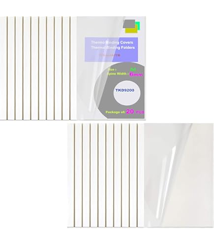 20 Thermobindemappen A4 Weiß - Professionelle Dokumentenmappen 8mm