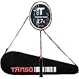 TANSO Arashi 2.0 Full Graphite Ultra Light Weight Carbon Fibre Strung Badminton Racket with Free Full Racquet Cover (77 Grams, 32 Lbs Tension, Strung with Premium Strings) (Orange)