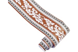 Aartner 10 m x 12cm Tapetenbordüre, Selbstklebende Wasserfester PVC Wallpaper Border, Tapetenbordüre Selbstklebend Grenze Decortaive Fliesen Aufkleber Küchenschrank Dekorative Deckenbordüre (4)