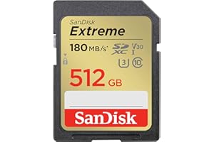 SanDisk Extreme SDXC UHS-I Speicherkarte 512 GB (V30, 180 MB/s Übertragung, U3, 4K UHD Videos, SanDisk QuickFlow-Technologie, wasserdicht, stoßfest, temperaturbeständig)