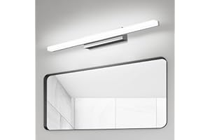 ‎SUZNIU SUZNIU Led Spiegelleuchte Badezimmer, 40CM Spiegelschrank Bad IP44 Kaltes Weiß 6000K Wandleuchte Badezimmer, 6W Spiegellampe Badezimmerlampe Spiegelleuchte Bad Schrankleuchte Spiegel Beleuchtung