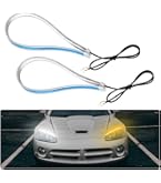 Luci Diurne LED Per Auto - Striscia Ultra Sottile 60cm Con Luce Indicatore Gialla | Facile Installazione