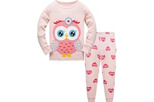 Colobe Mädchen Schlafanzug Baumwolle Einhorn Langarm Zweiteiliger Schlafanzüge Set Süß Panda Kinder Nachtwäsche Winter Weihnachten Pyjama Größe 1-12 Jahre