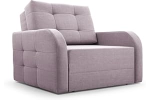 ‎MB-MOEBEL Schlafsessel mit Bettfunktion Schlafsofa mit Bettkasten Sessel mit Schlaffunktion Klein und Gemütlich Sofa Couch Gästebett Klappbar Relaxsessel mit Liegefunktion MOEBLO Kindersofa Porto 80 (Hellrosa)