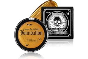Afflano Maquillage Visage Or, Gold Face Paint Peinture Corporelle Métallisée Or Couverture Totale, Fond de Teint Pailleté Doré Crème Poudre, Maquillage pour Halloween Scène SFX Makeup Cosplay