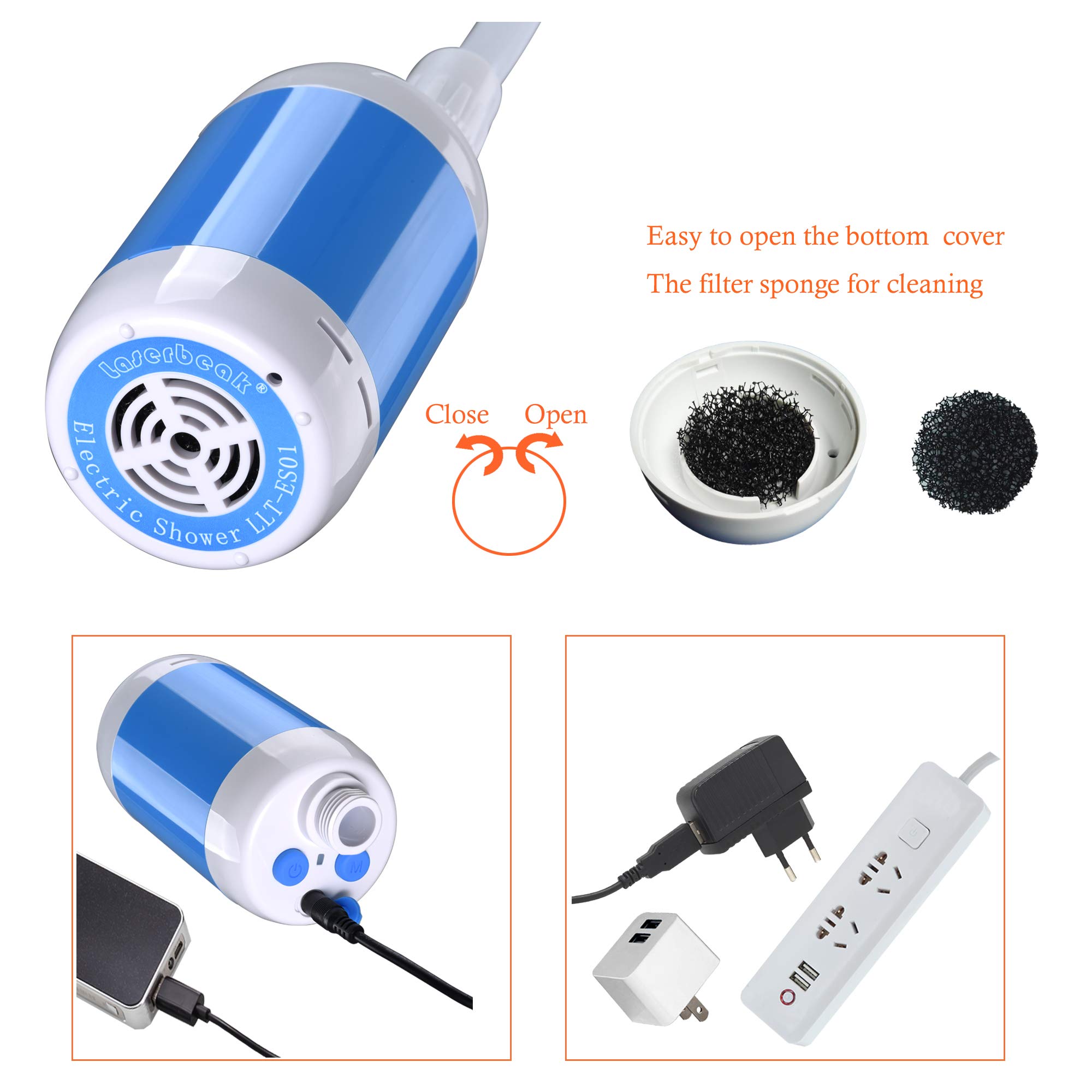 WADEO Doccia Da Campeggio Aggiornata, Doccia Portatile Con Batteria - Foto 5