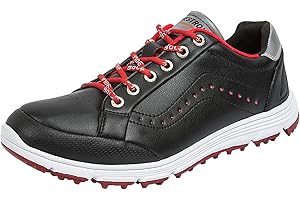 PENXZT Men's Waterproof Leather Golf Shoes Lightweight Comfort Spikeless Golf Shoe for Wide Fitting Breathable Big Size