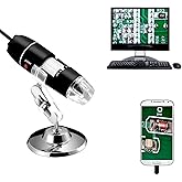 Jiusion 40 to 1000x Magnification Endoscope, 8 LED USB 2.0 Digital Microscope, Mini Camera with OTG Adapter and Metal Stand,