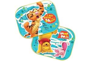 THEONOI Lot de 2 pare-soleil pour voiture - Pare-soleil latéral au choix : Mickey – Cars – Starwars – Winnie / protection UV pour garçon – Winnie l'ourson