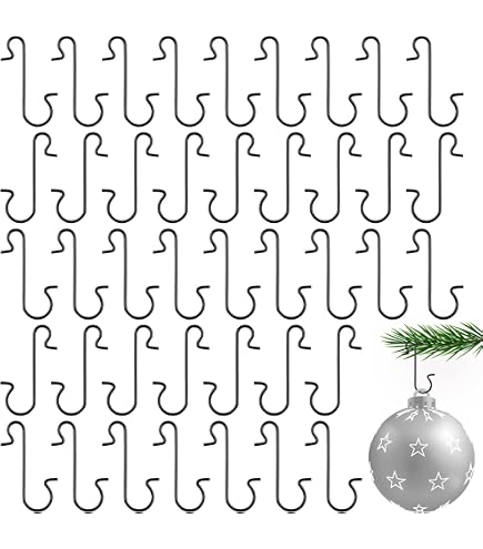 100 Stück Weihnachtsbaum Haken – Schwarz, Aus Metall, Für Christbaumschmuck | S-Form, Einfach Zu Verwenden & Aufzubewahren