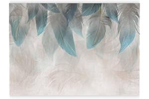 murando - Carta da parati Piuma 400x280 cm - Fotomurali in TNT Murale alla moda Decorazione da Muro XXL Poster Gigante Design Cameretta Carta per pareti Boho Astratto Ornamento turchese n-C-10004-a-a