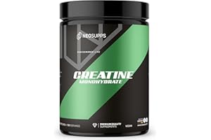 ‎NEOSUPPS Neosupps Creatin Monohydrat Pulver 500g – 100 % reines Kreatin ohne Zusatzstoffe, vegan & geschmacksneutral, für Schnellkrafttraining & körperliche Leistung im Sport