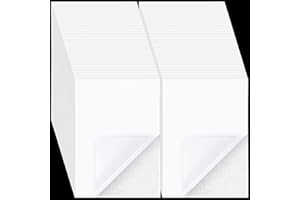 NEZYO 50 Pieces Double Sided Adhesive Sheets White Double Sided Tape Sheets Clear Sticky Strong Adhesive Tap Sheet for Crafts with White Liner for Photo Albums DIY Arts Handbook Making Home Decoration, A4
