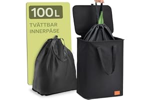 Praknu 100L insamlingsbehållare för pantflaskor, stor – flasksamlare för tomflaskor och avfallsglas – vattentät, robust Oxford-tyg – med bärväska, dragsko och dubbla handtag