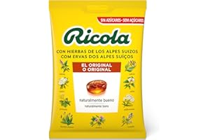 Ricola - Original, Caramelos Duros, Refresca y Alivia la Garganta y las Vías Respiratorias, con Aceites Esenciales de Menta, Mentol y 13 Hierbas Suizas, Sin Azúcar, con Edulcorante - Bolsa 70 g
