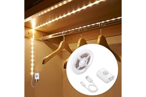 UNIKS Striscia Luminosa Ricaricabile Bianca Calda da 1M Con Sensore di Movimento. Luce Notturna per Camera, Corridoio, Armadio, Decorazione fai-da-te