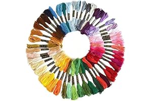 Cleana Arts Matassine Punto Croce, 50 Colori Ricamo Morbidi Filo da Ricamo Poliestere Punto Croce Kit