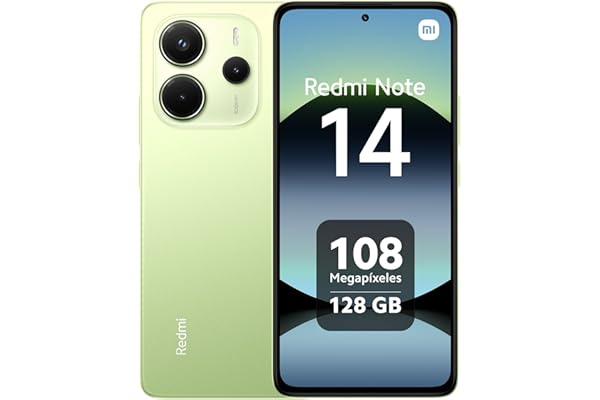 XIAOMI Redmi Note 14 - Smartphone de 6+128GB, Pantalla de 6.67" AMOLED FHD+ 120Hz, MediaTek Helio G99-Ultra, cámara de 108MP, TurboCharge 33W, 5500 mAh, Cargador no Incluido, Verde (Versión ES)