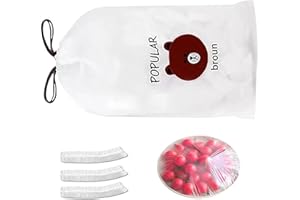 ZEHAN ZITONG 300 Stück Elastische Frischhaltebeutel,Wiederverwendbare Elastische Abdeckung Abdeckhauben,Versiegelungsbeutel,für Lebensmittel für Schüssel Teller Obstkonservierung (B)