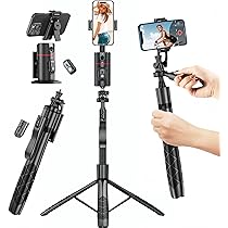 yAyusi Trépied extensible avec suivi automatique du visage 360° de rotation avec lumière, sans