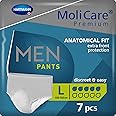 MoliCare Premium Men Pants, Discreet Usage for Bladder Weakness Specially for Men, Aloe Vera, 5 Drops, Size L, Pack of 7