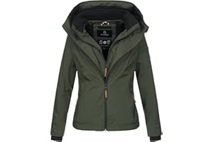 MARIKOO Designer Damen Übergangs Jacke leicht gefüttert Kapuze kurz B659