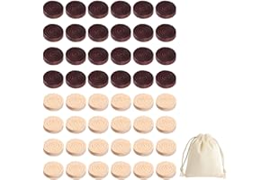 GTYHH Pezzi degli Scacchi da 48 Pezzi E Borsa in Tessuto Bianco da 1 Pezzo, Gioco da Tavolo, Pezzi degli Scacchi Rotondi in Legno, Giocattolo Interattivo per La Casa